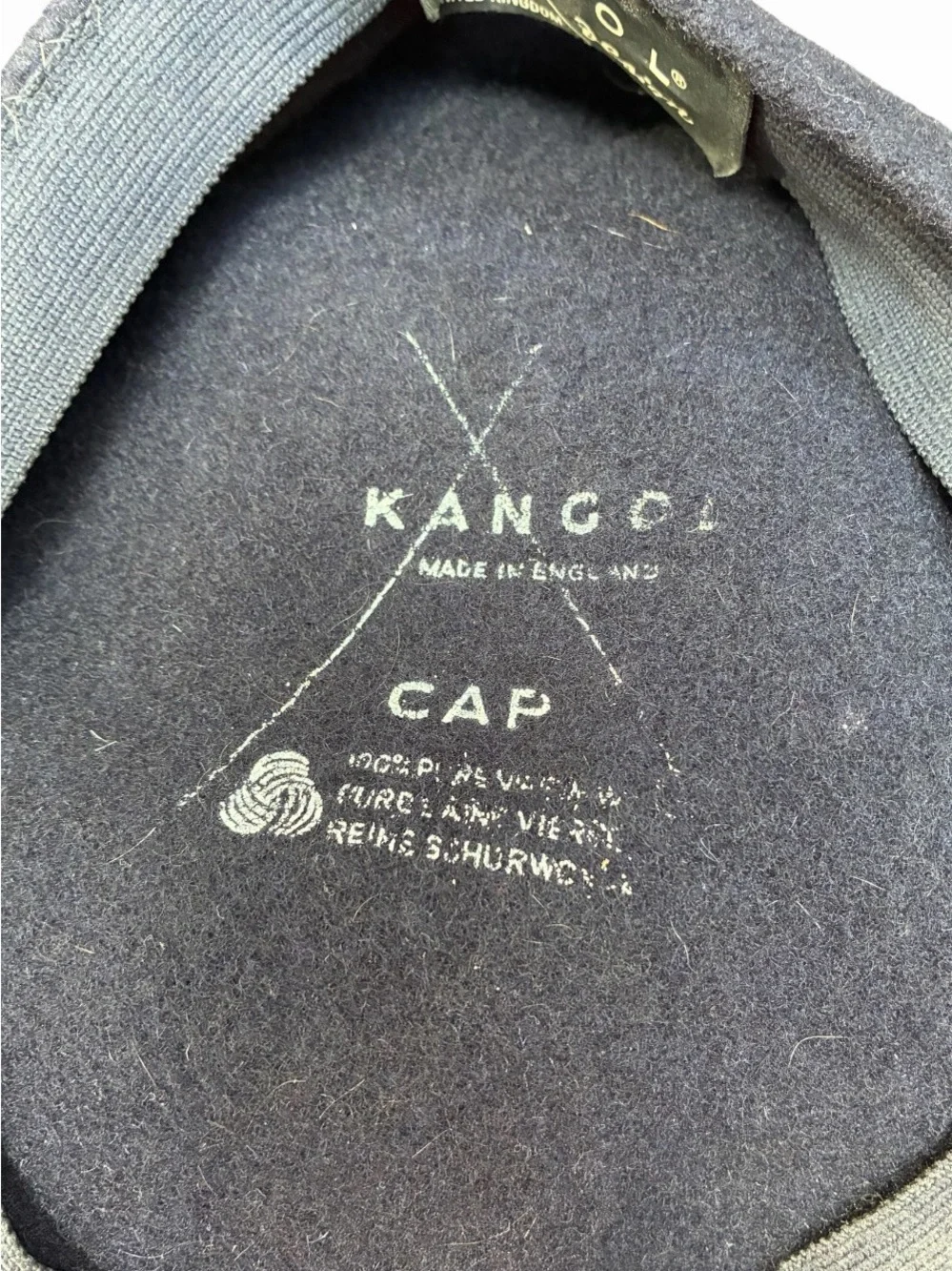 Kangol Newsboy Blue Black Ink Wool Cap, Kangaroo Black Wool Cap, Retro